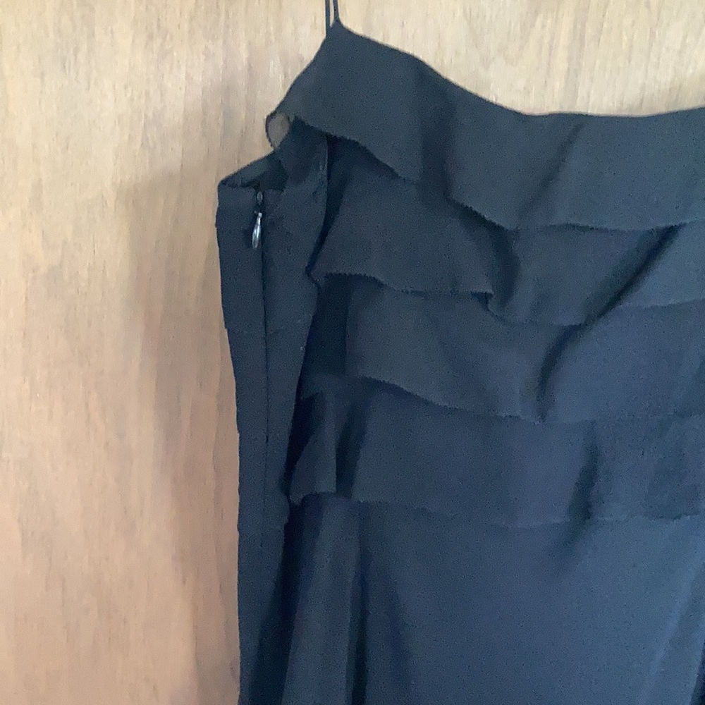 3/$30 LOFT dress 100% silk shell ruffle top black classic event party size 10 - Picture 6 of 17
